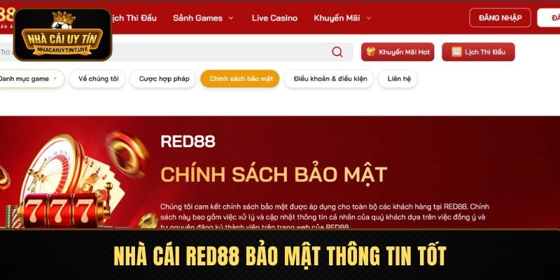 Nhà cái RED88 bảo mật thông tin tốt Nhà cái RED88 bảo mật thông tin tốt