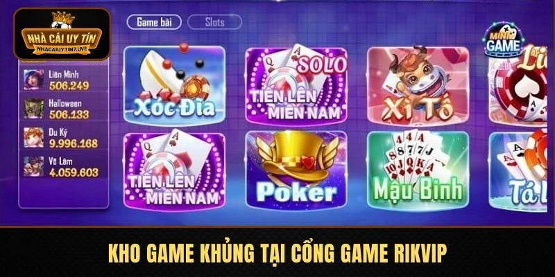 Khám phá kho game khủng tại cổng game RIKVIP