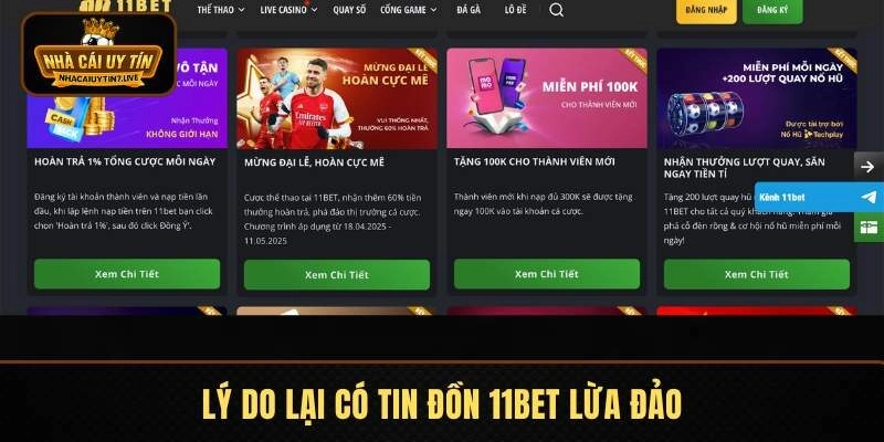 Nguyên nhân có tin đồn 11BET lừa đảo tại thị trường