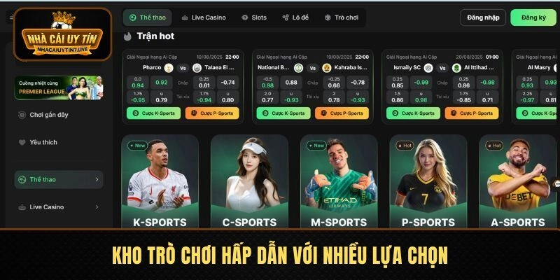 Kho trò chơi hấp dẫn với nhiều lựa chọn