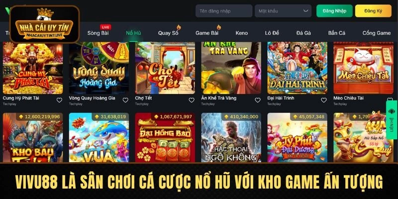 VIVU88 chính là sân chơi cá cược nổ hũ với kho game ấn tượng