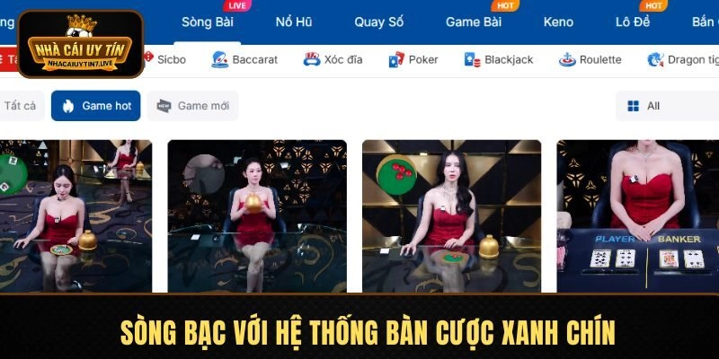 Sòng bạc với hệ thống bàn cược xanh chín