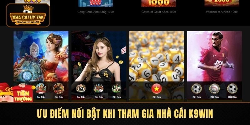 Ưu điểm nổi bật khi tham gia nhà cái K9WIN