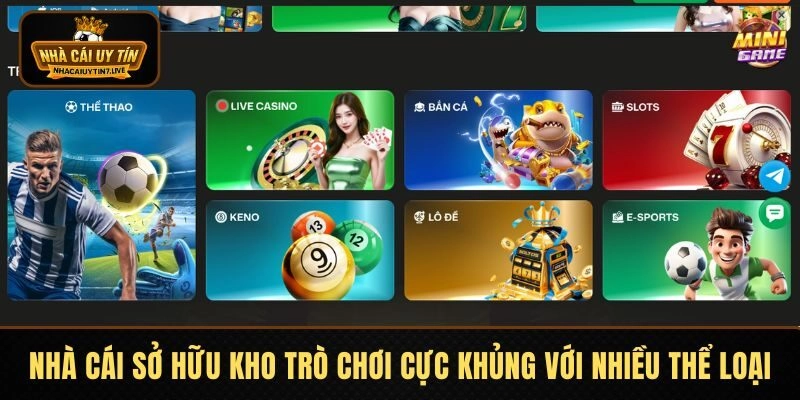 Nhà cái sở hữu kho trò chơi cực khủng với nhiều thể loại